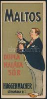 cca 1910 Maltos sör, Haggemacher Sörgyárak Rt. szecessziós számolócédula, szép állapotban
