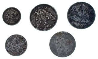 Lengyelország / Német megszállás 1917-1918FF 1f Fe + 5f Fe + 10f Fe + 20f Fe (2xklf) T:2-
Poland / ...