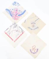 cca 1960 4 db szalvéta magyar hotel, cukrászda reklám