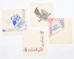 cca 1960 4 db szalvéta magyar hotel, cukrászda reklám
