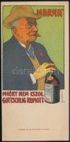 cca 1920 "Marha" Miért nem iszol Gottschlig rumot, szecessziós litho számolócédula, szign. Faragó Géza, szép állapotban