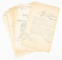 1890-1904 Sík Elemér tart. hadnagy, a cs. és kir. 2. gyalogezred tagjának levelezése a katonai hatóságokkal, össz. 15 db irat, vegyes állapotban