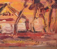 Schubert (?) jelzéssel: Tanya. Olaj, farost, vetemedett, hátoldala ázásnyommal, fakeretben. 40×59 cm