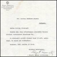 1985 Kárpáti Ferenc (1926-2013) altábornagy, honvédelmi miniszter (1985-1990) autográf aláírása szül...