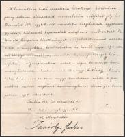 1868 Buda, a vallás- és közoktatásügyi miniszter levele Moson vármegye közönségének, ,,A honunkban l...