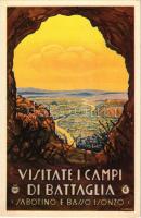 Visitate i campi di battaglia Sabotino e Basso Isonzo, ENIT / Italian Mussolini era Art Deco tourism campaign s: Scorzon