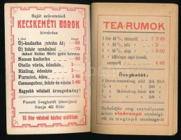 1930 Jellinek Budapest Margit körúti italkereskedés art deco stílusú naptárfüzete reklámokkal, szép ...