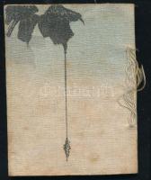 1909 Japán rizspapírra készített német nyelvű havi bontású kalendáriumfüzet 20 db sok színezett ábrá...