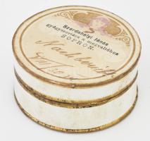 cca 1895 Szerdahelyi János soproni gyógyszertára a megváltóhoz szecessziós aranyozott kartondobozkája, szép állapotban