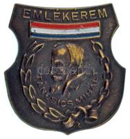 ~1970. "Táncsi Mihály Emlékérem" festett bronz jelvény (27x23mm) T:XF tű nélkül