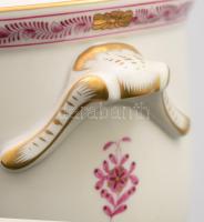 Herendi lila indiai kosár mintás kaspó. Jelzett, hibátlan, m: 12 cm