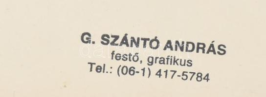 G. Szántó András (1937-2002): Férfi arc. Fotó, papír, kartonon, hátoldalán pecséttel jelzett, 28,5x3...