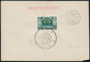 1938-1941 13 klf alkalmi bélyegzés, köztük 11 db "VISSZATÉRT" bélyegzés is, lapokon