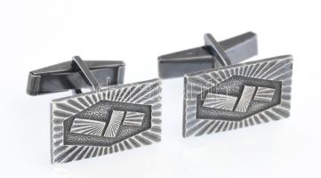 Ezüst(Ag) mandzsettagomb-pár, jelzett, 2,3×1,8×1,1 cm, nettó: 7 g