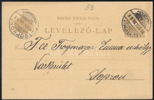 1899 2kr milleniumi díjjegyes képes levelezőlap "SZOMBATHELY" - "SOPRON"