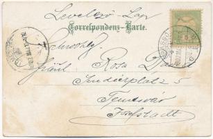 1902 Karlovy Vary, Karlsbad; Mühlbrunnen, Sprudel. Leonhardi's Tinten. Verlag v. Aug. Leonhardi...