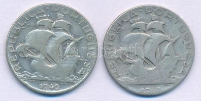 Portugália 1946-1947. 2 1/2Esc Ag (2xklf) T:F
Portugal 1946-1947. 2 1/2 Escudos Ag (2xdiff) C:F
Kr...