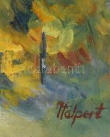 Halpert Mária (1942-): Dörgicsei táj (Balaton). Olaj, farost, jelezve jobbra lent. Bal felső sarkába...
