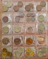 144db-os vegyes külföldi érmetétel, benne Portugália érméi, közte 1883. 10R + 20R bronze "I. La...