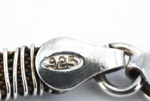 Ezüst(Ag) modern fantáziamintás nyaklánc és karkötő, jelzett, h: 43 és 19 cm, nettó: 23,8 g