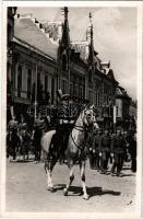 1940 Szatmárnémeti, Satu Mare; bevonulás, Horthy Miklós fehér lovon / entry of the Hungarian troops + So. Stpl