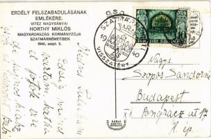 1940 Szatmárnémeti, Satu Mare; bevonulás, Horthy Miklós fehér lovon / entry of the Hungarian troops ...