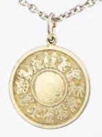 Ezüst(Ag) anker nyaklánc, jelzett, h: 45,5 cm, horoszkópos medállal, d: 2,3 cm, nettó: 11,2 g