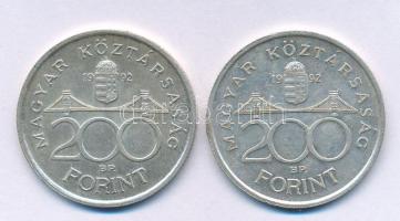 1992. 200Ft Ag "MNB" (2x) T:AU,XF patina
Adamo F13