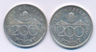 1992. 200Ft Ag "MNB" (2x) T:AU,XF patina
Adamo F13