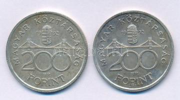 1992. 200Ft Ag "MNB" (2x) T:AU,XF patina
Adamo F13
