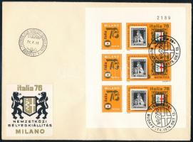 1976 Italia I. vágott kisív FDC-n