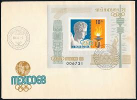 1969 Olimpiai érmesek I. - Mexikó vágott blokk FDC-n