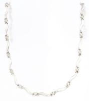 Ezüst(Ag) hullámmintás glídes-masnis nyaklánc, jelzett, h: 42 cm, nettó: 12 g