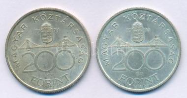 1993. 200Ft Ag "MNB" (2x) T:XF patina
Adamo F13