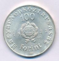 1973. 100Ft Ag "Petőfi" T:BU patina Adamo EM42