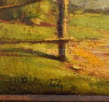 Balla Béla jelzéssel: Ruhaszárítás. Olaj, karton. Hátoldalán román kiviteli bélyegzővel. Dekoratív, ...