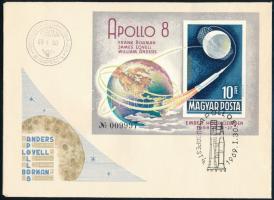 1969 Apollo-8 vágott blokk FDC-n