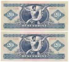 1980. 20Ft (2x) sorszámkövetők "C 258 055155 - C 258 055156" T:UNC Adamo F17