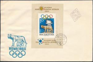 1960 Olimpia I. - Róma blokk FDC-n