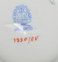 Herendi Apponyi zöld mintás gyertyatartó, jelzett, hibátlan, m: 5 cm