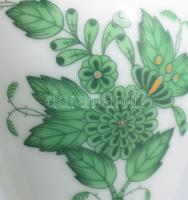 Herendi Apponyi zöld mintás kisváza, jelzett, hibátlan, m: 6,5 cm
