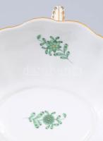 Herendi Apponyi zöld mintás szószkínáló, jelzett, hibátlan, h: 24 cm