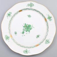 Herendi Apponyi zöld mintás kínáló. Jelzett, d: 29,5 cm