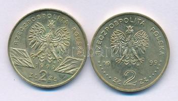 Lengyelország 1999. 2Zl Cu-Zn-Sn "Szürkefarkasok és kölykök" + "Lengyelország belépés...