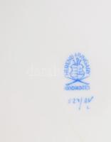 Herendi Apponyi zöld mintás nagytányér szett, 6 darab, jelzett, 2 tálon repedésvonallal, d: 25,5 cm