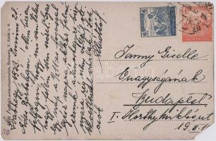 1923 Budapest XII. Svábhegy, Fogaskerekű vasútállomás, megálló, gőzmozdony, vonat. Vasúti levelezőla...