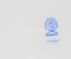 Herendi Apponyi zöld mintás fedeles leveses csésze rózsa fogóval, alátéttel. Jelzett, fogón kis sérü...