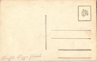 Debrecen, Kossuth szobor a templom előtt. Deneflec Frigyes felvétele, photo