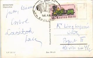 Budapest XIV. Népstadion, foci meccs, labdarúgó mékőzés. Képzőművészeti Alap képeslap + So. Stpl (EK...