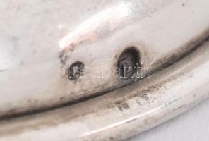 Ezüst (Ag) kerek talpas bonbonkínáló rózsamintás peremmel, jelzett, m: 8 cm, nettó: 66,1 g